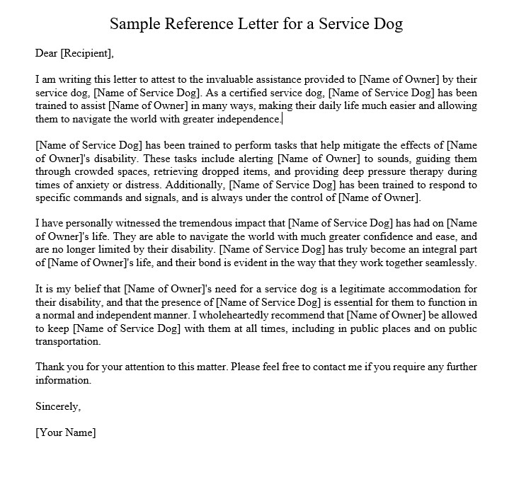 How To Write A Letter For Service Dog